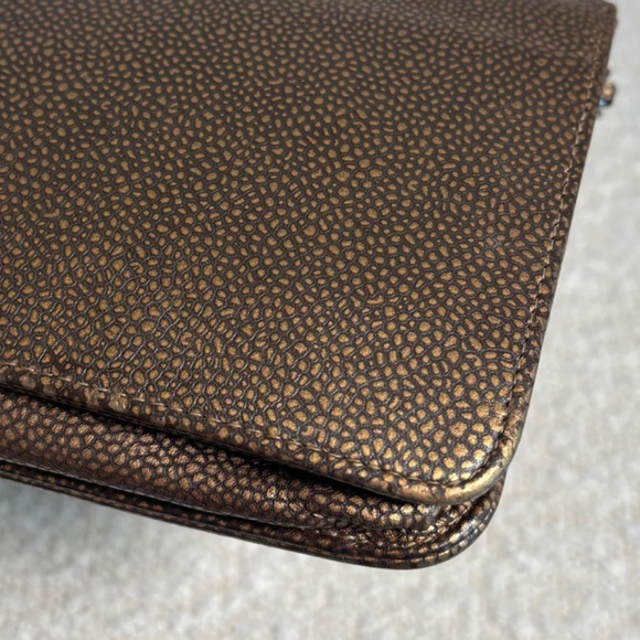 Authentic Chanel Gold Bronze Metallic Caviar Timeless Wallet on Chain Double CC - Picture 7 of 13